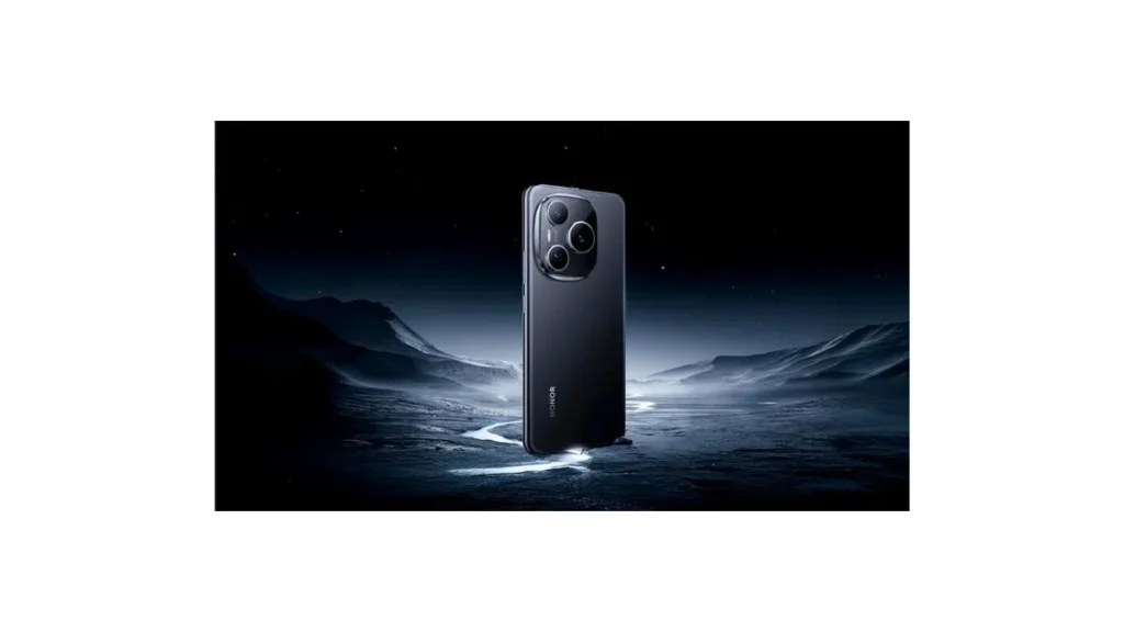 Honor Power 2 smartphone with massive 10,080mAh battery, triple rear camera, and iPhone-style design in Rising Sun Orange color