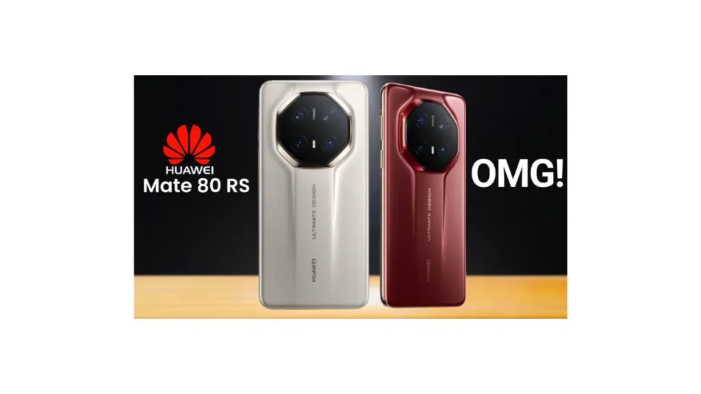 Huawei Mate 80 GTS smartphone showcasing a circular camera bump with a rumored micro cooling fan, futuristic design, and 7,000mAh battery for gaming and high-performance tasks