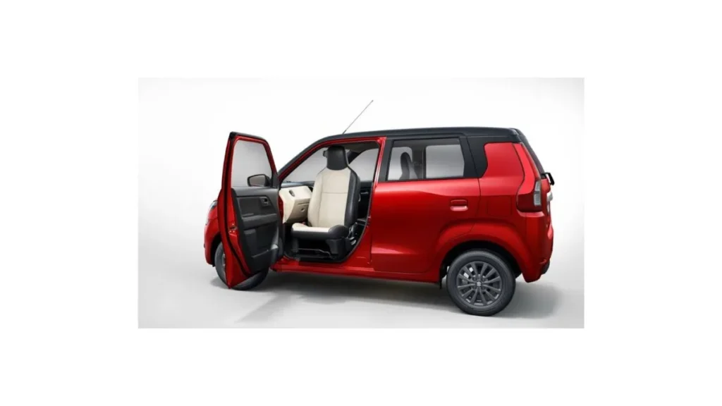 Close-up view of the swivel seat mechanism installed in a Maruti Wagon R for improved passenger accessibility
