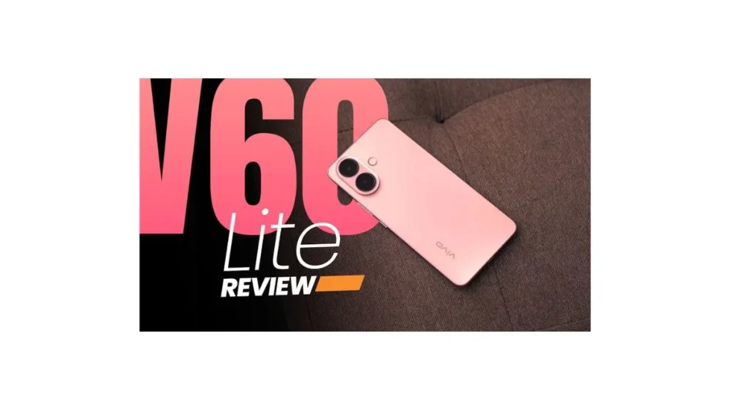 Vivo V60 Lite 5G smartphone showing 6.77-inch AMOLED display outdoors