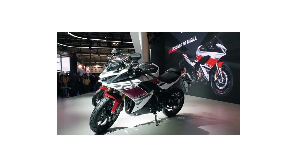 Hero Karizma XMR 250 with aggressive aerodynamics, winglets, and trellis frame