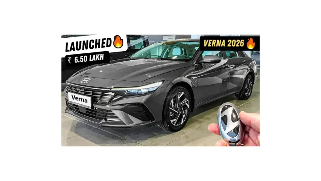 Hyundai Verna 2026 sedan in India showcasing stunning design, turbo engine performance, premium interiors, and advanced safety features