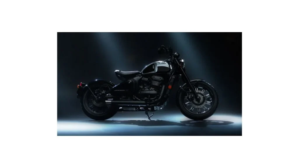 Jawa 42 Bobber motorcycle with bold bobber styling, single seat design and blacked-out 334cc engine