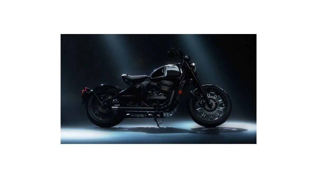 Jawa 42 Bobber motorcycle with bold bobber styling, single seat design and blacked-out 334cc engine
