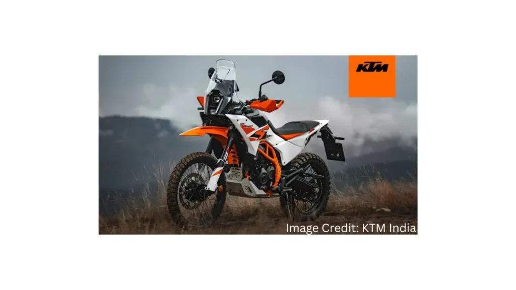 KTM 390 Adventure R off-road motorcycle with 21-inch front wheel and long-travel suspension in rugged terrain