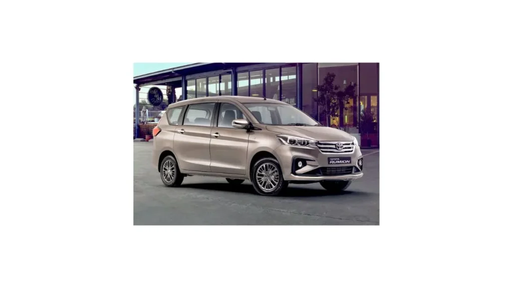 Toyota Rumion MPV parked in an urban setting highlighting family-friendly design