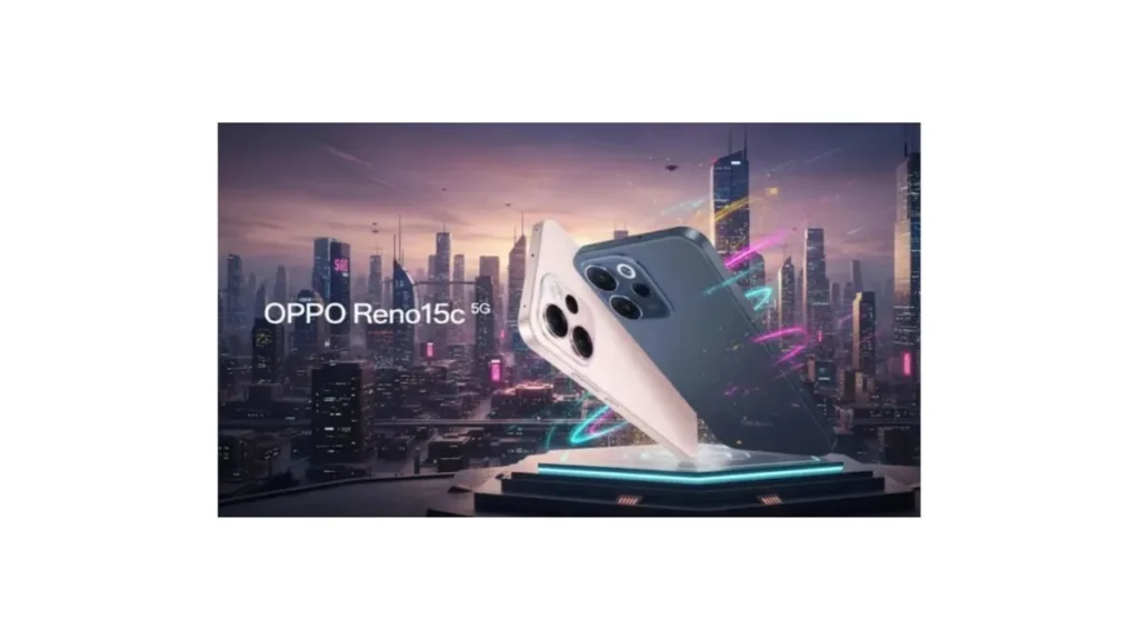 OPPO Reno15c 5G showcasing design, camera, and battery