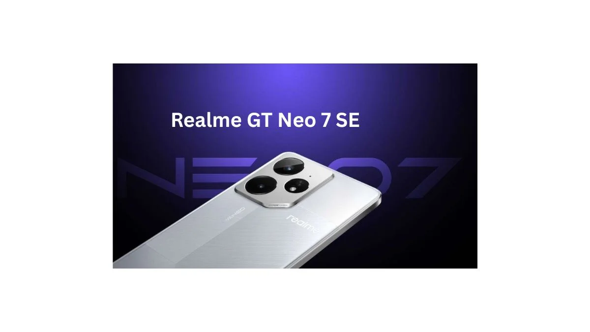 Realme GT Neo 7 SE 2026 showing display, camera, and battery features