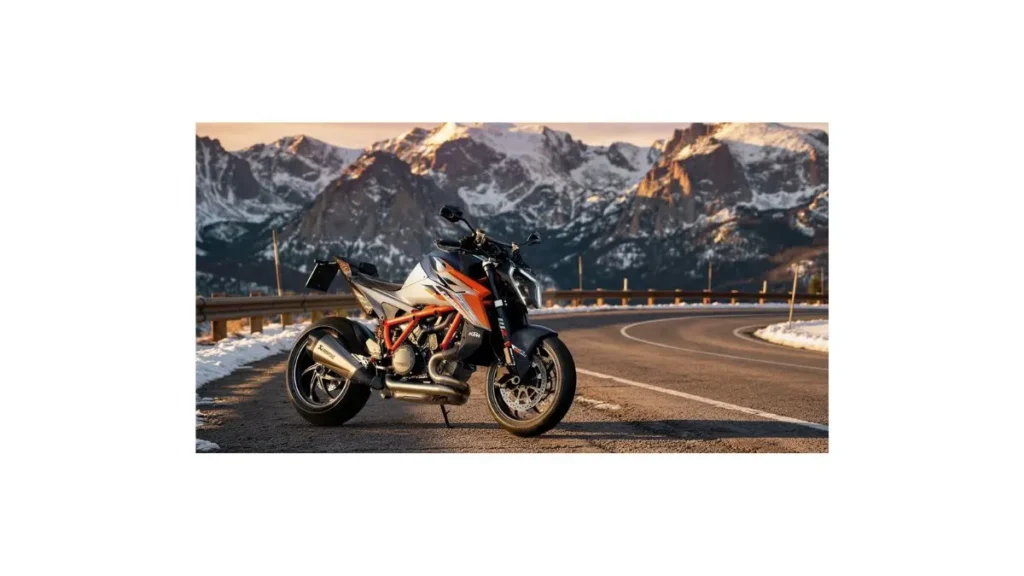 2026 KTM 1390 Super Duke R EVO motorcycle showing aggressive naked bike design and performance-focused styling on road