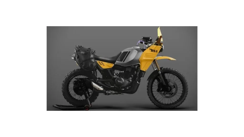 BSA Thunderbolt 2026 retro adventure bike front view with LED headlight